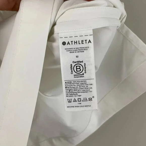 Athleta Advantage Cinch Zip Front Top in White Size Medium - Picture 4 of 6